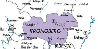 خريطة kronoberg county السويد