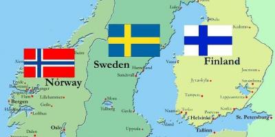 السويد تحيط البلدان خريطة